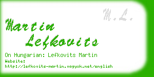 martin lefkovits business card